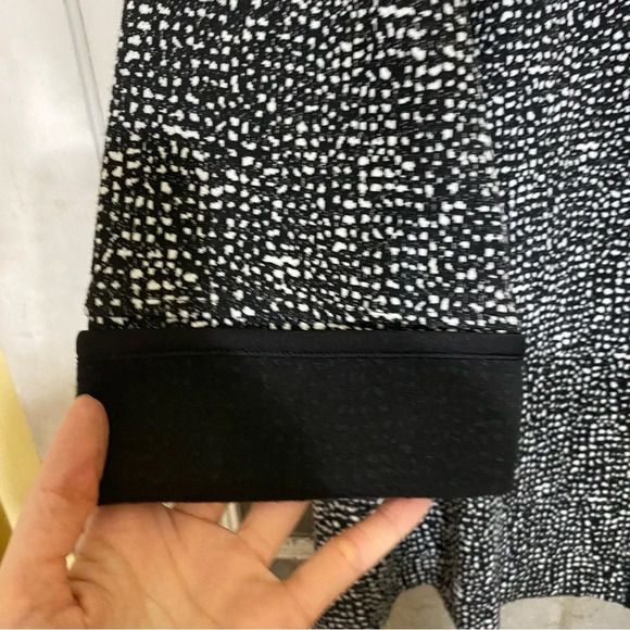 JM collection black white dot print singles button tunic length jacket Sz. large - Picture 7 of 9